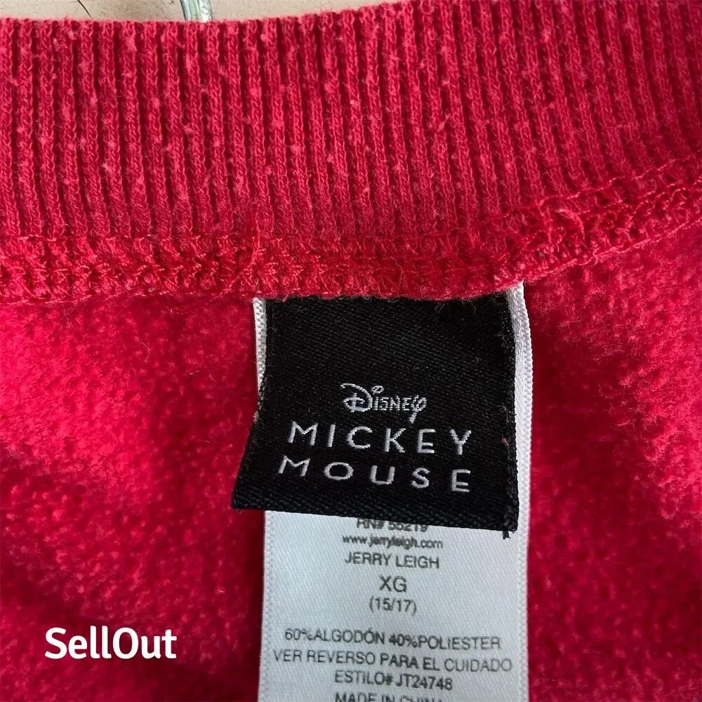 Vintage Disney Mickey Mouse Red Sweatshirt women’s XL Long Sleeve Casual - Picture 2 of 3